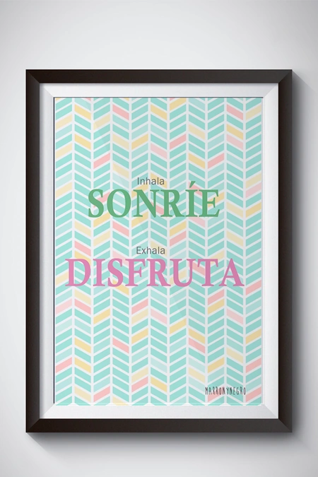 Producto: Lámina Inhala Sonríe Exhala Disfruta - Marronynegro