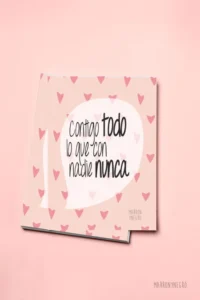 Producto: Postal Contigo todo lo que con nadie nunca - Marronynegro