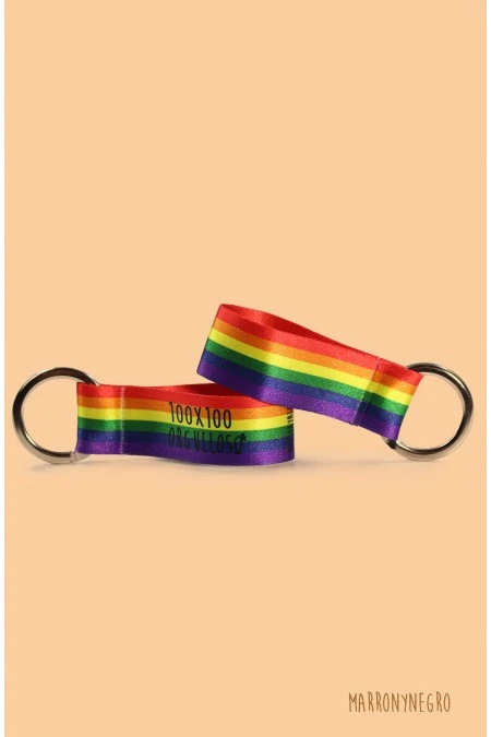 Producto: Llavero Orgullo LGTBI+ 100×100 Orgulloso - Marronynegro