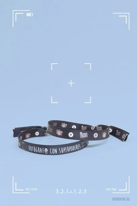 Producto: Pulsera Fotógraf@ con superpoderes - Marronynegro