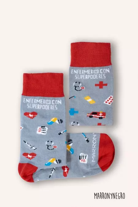 Producto: Calcetines Enfermer@ con superpoderes - Marronynegro