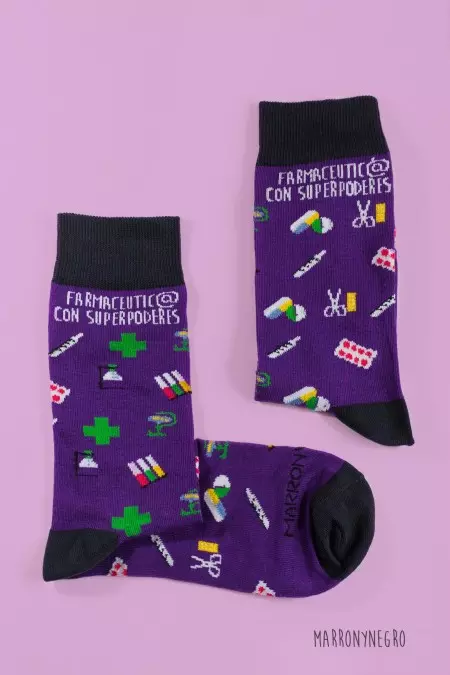 Producto: Calcetines Farmacéutic@ con superpoderes - Marronynegro