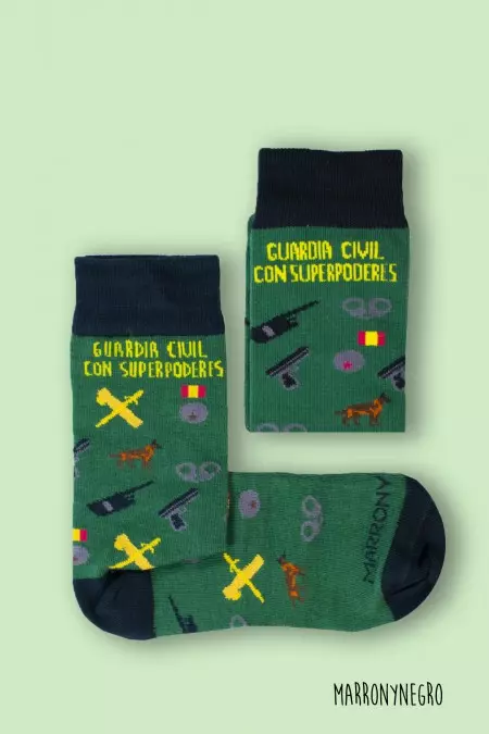 Producto: Calcetines Guardia Civil con superpoderes - Marronynegro