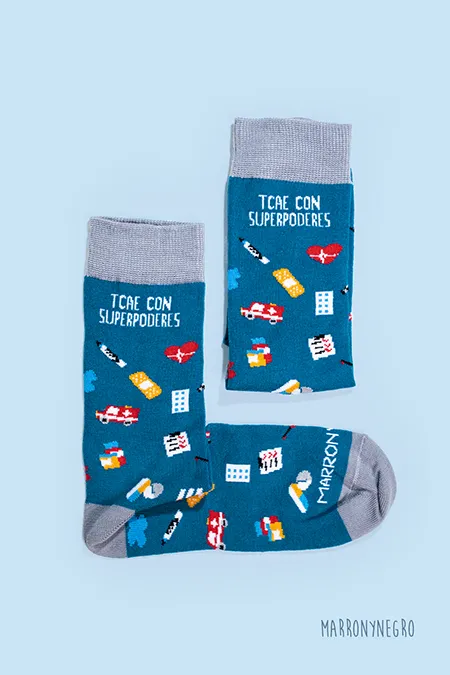 Producto: Calcetines TCAE con superpoderes - Marronynegro