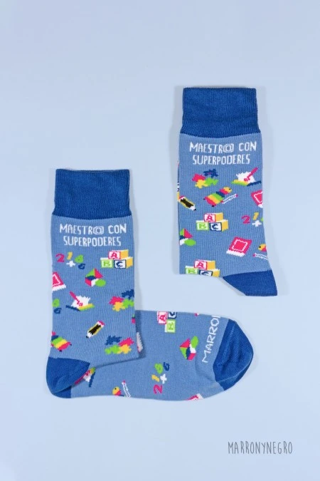 Producto: Calcetines Maestr@ con superpoderes - Marronynegro