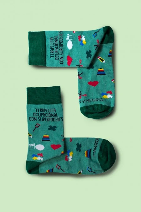 Producto: Calcetines Terapeuta Ocupacional con superpoderes - Marronynegro