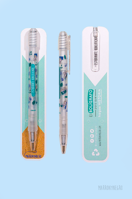 Bolígrafo de regalo divertido para estudiantes Estudiante Koalificado transparente tinta azul
