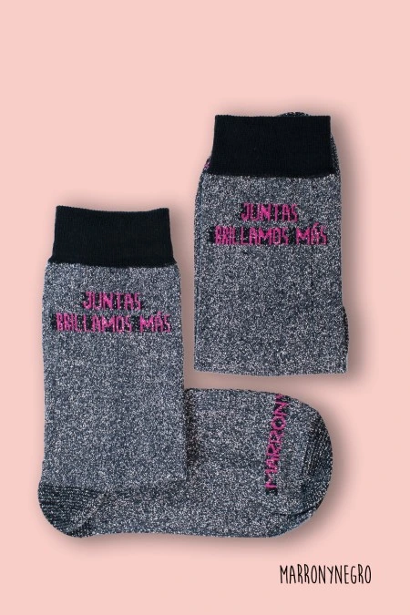 Producto: Calcetines Juntas brillamos más - Marronynegro