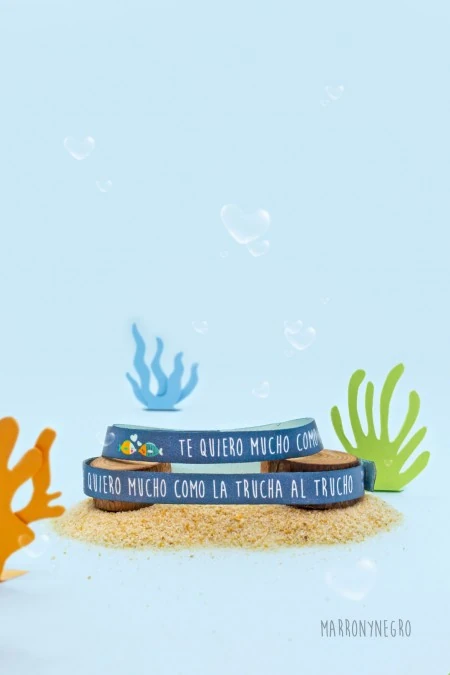 Producto: Pack 2 Pulseras Te quiero mucho como la trucha al trucho - Marronynegro