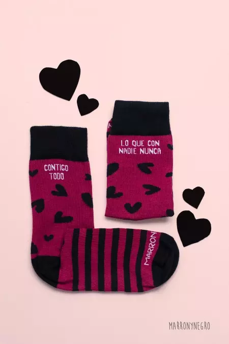 Producto: Calcetines Contigo todo lo que con nadie nunca - Marronynegro