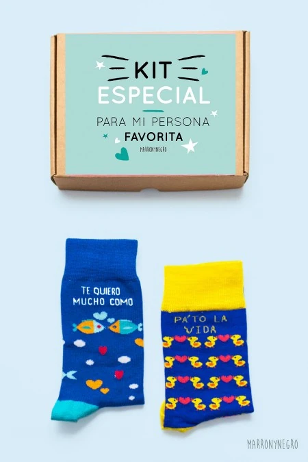 Producto: Pack 2 calcetines Pa’To La Vida + Te Quiero Mucho como la Trucha al Trucho - Marronynegro
