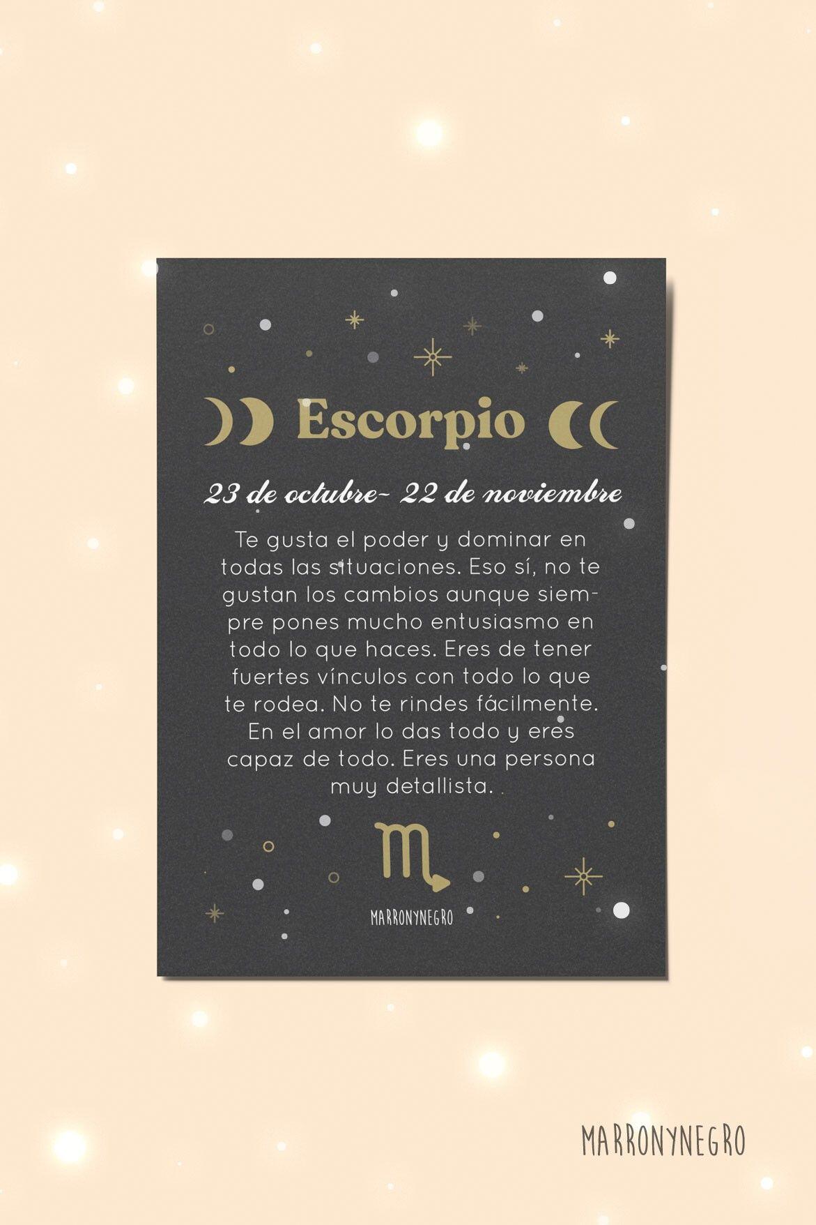 Postal Horóscopo Escorpio. Regalo original con signos zodiacales