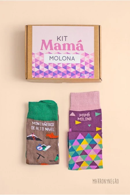 Producto: Pack 2 calcetines Mamá Molona + Montañera de Alto Nivel - Marronynegro