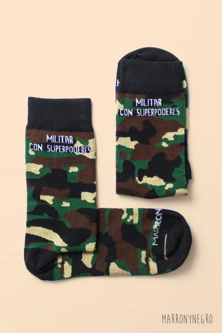 Producto: Calcetines militar con superpoderes - Marronynegro