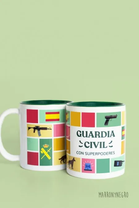 Producto: Taza Guardia Civil con superpoderes - Marronynegro