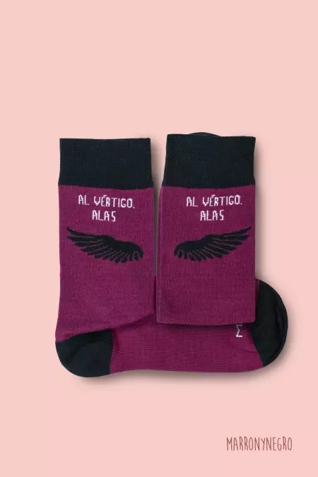 Producto: Calcetines Al vértigo, alas - Marronynegro
