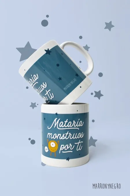 Producto: Taza Mataría monstruos por ti - Marronynegro