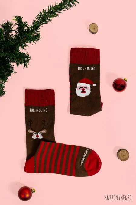 Producto: Calcetines navideños «ho,ho,ho» - Marronynegro