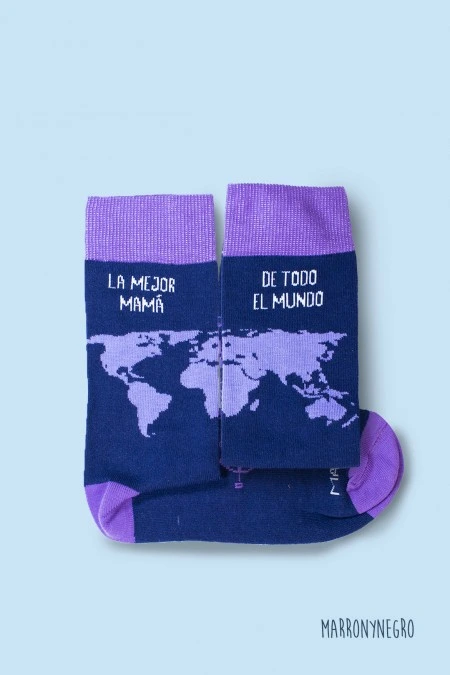 Producto: Calcetines «La Mejor Mamá De Todo El Mundo» - Marronynegro