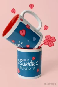 Producto: Taza Qué suerte tenerte - Marronynegro