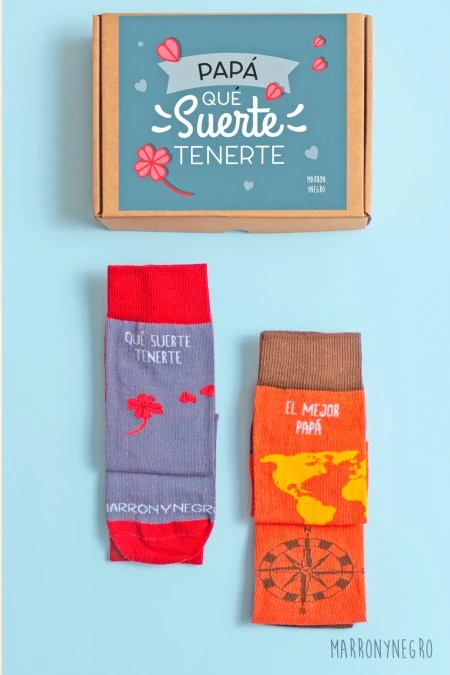 Producto: Pack combo Papá eres el mejor del mundo + Qué suerte tenerte - Marronynegro