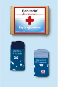 Producto: Pack Combo Calcetines Sanitario de vocación + Odontólog@ con superpoderes - Marronynegro