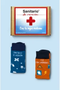 Producto: Pack Combo Calcetines Sanitario de vocación + TSID con superpoderes - Marronynegro