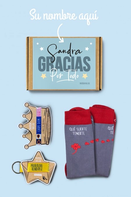Producto: Pack Personalizado Gracias por todo. Qué suerte tenerte - Marronynegro