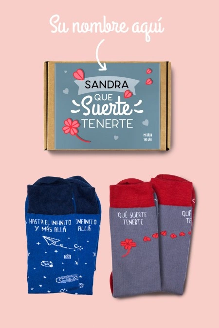 Producto: Pack Personalizado Qué suerte tenerte. Hasta el infinito - Marronynegro