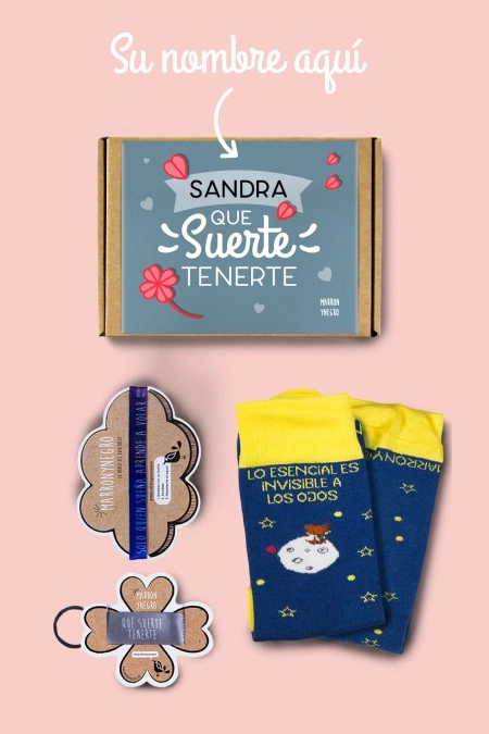 Producto: Pack Personalizado Qué suerte tenerte. Lo esencial - Marronynegro