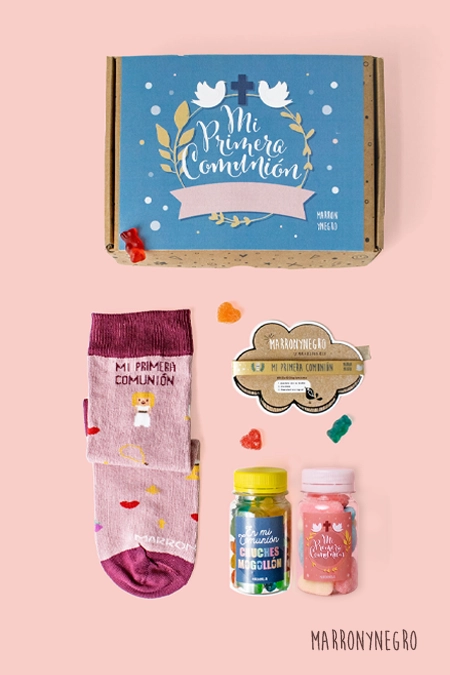 Producto: Pack Personalizado Mi Primera Comunión Rosa - Marronynegro