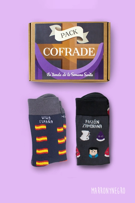 Producto: Pack Combo Calcetines Pasión Zamorana + 100×100 Español - Marronynegro