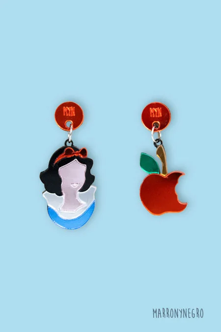 Producto: Pendientes Blancanieves - Marronynegro