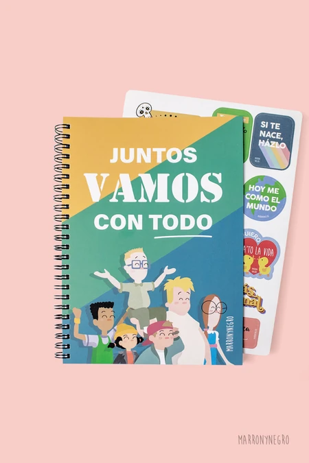 Producto: Cuaderno Juntos Podemos con Todo + Pegatinas - Marronynegro
