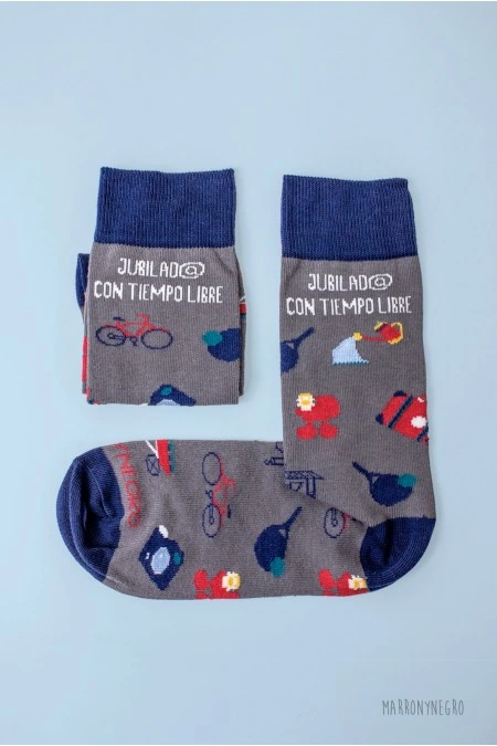 Producto: Calcetines Jubilad@ con Tiempo Libre - Marronynegro