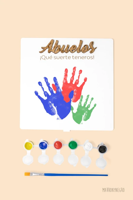 Producto: Cuadro Manitas Abuelos Qué Suerte Teneros - Marronynegro