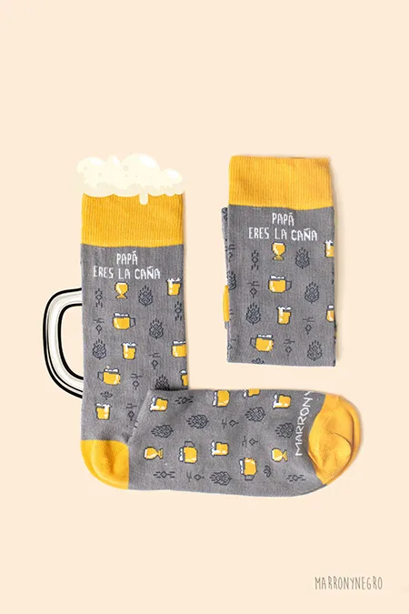 Producto: Calcetines Papá Eres La Caña - Marronynegro