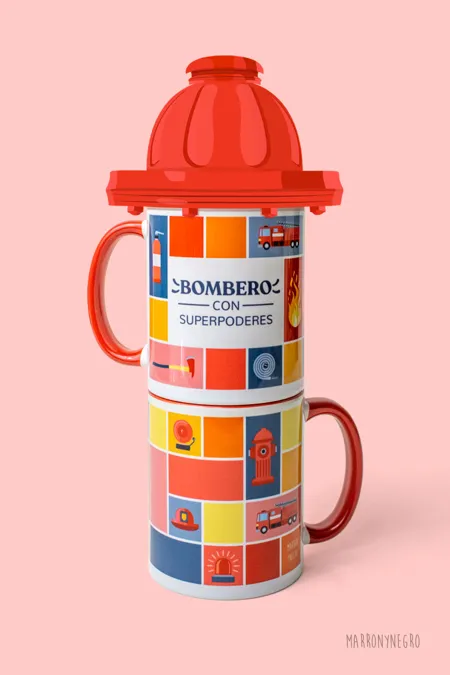 Producto: Taza Bombero con superpoderes - Marronynegro