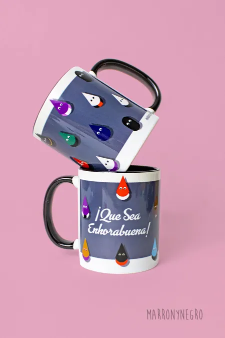 Producto: Taza Que Sea Enhorabuena - Marronynegro