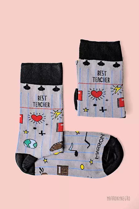 Producto: Calcetines Best Teacher - Marronynegro