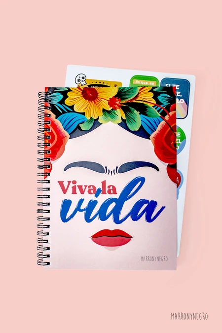 Producto: Cuaderno Viva la vida + Pegatinas - Marronynegro