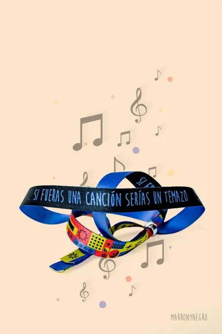 Producto: Pulsera Si fueras una canción serías un temazo - Marronynegro