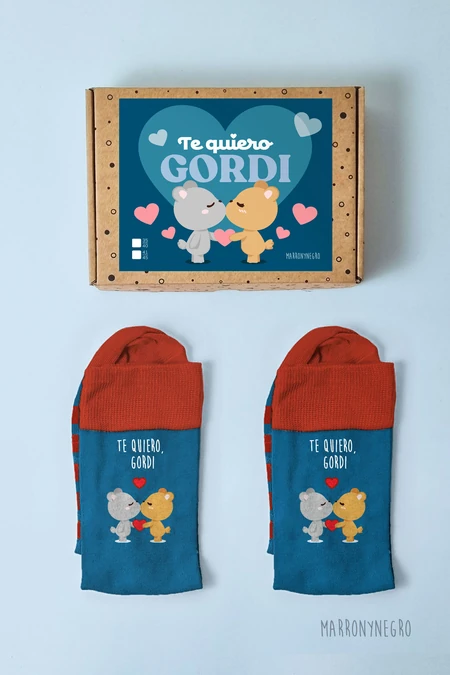 Producto: Pack 2 Calcetines Te Quiero Gordi - Marronynegro