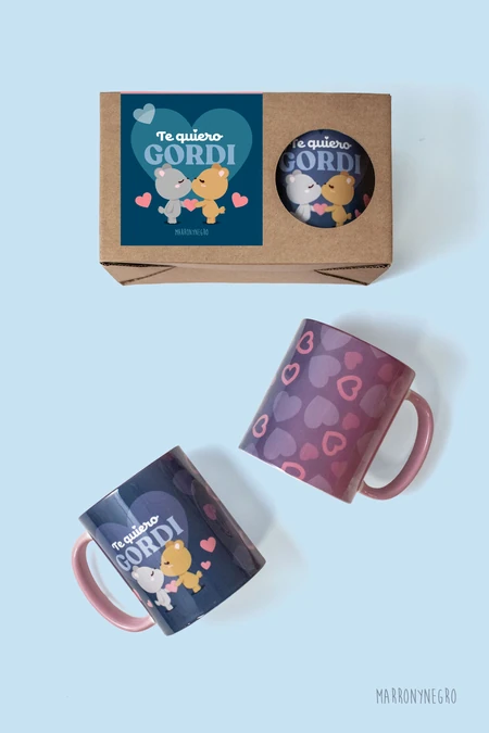 Producto: Pack 2 Tazas Te Quiero Gordi - Marronynegro