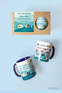 Producto: Pack 2 Tazas Te Quiero Mucho como la Trucha al Trucho - Marronynegro