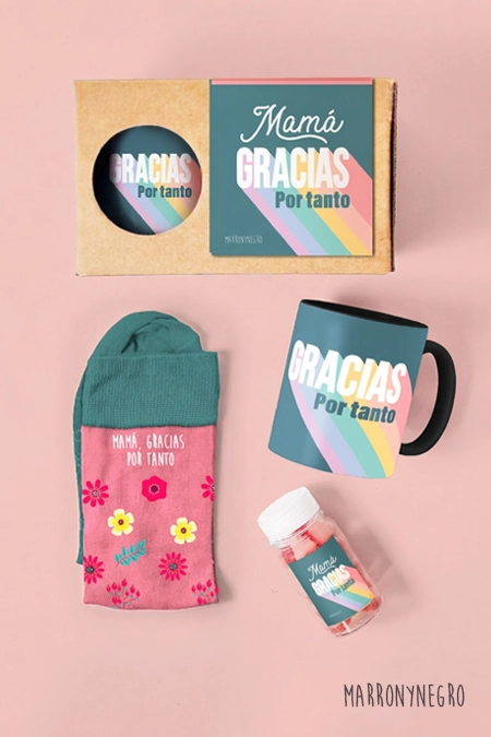 Producto: Pack Taza Mamá Gracias Por Tanto - Marronynegro