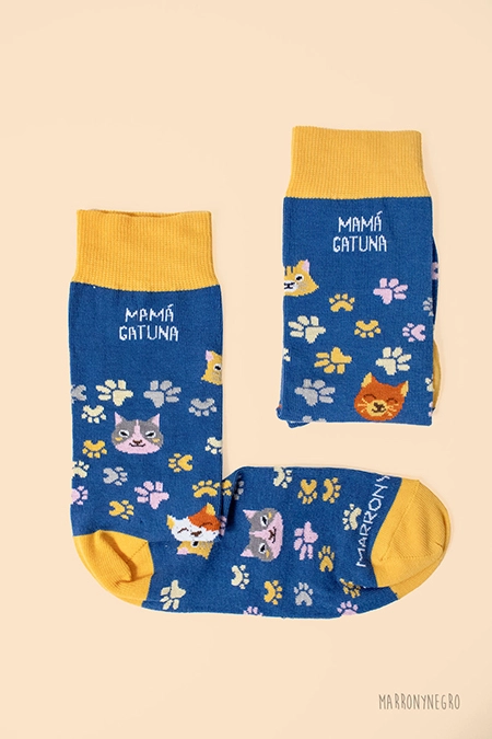 Producto: Calcetines Mamá Gatuna - Marronynegro