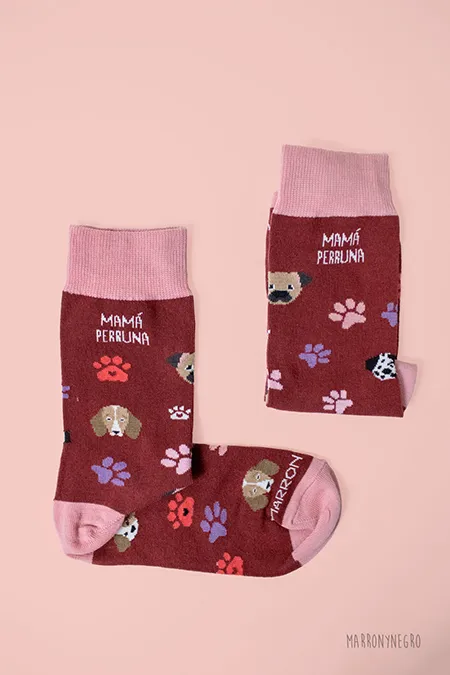 Producto: Calcetines Mamá Perruna - Marronynegro