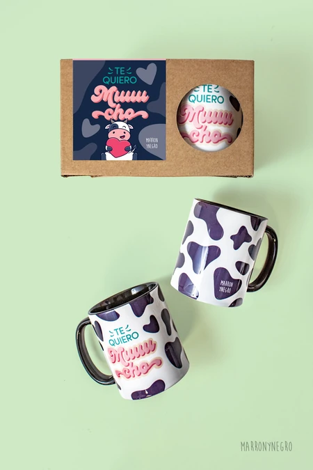 Producto: Pack 2 Tazas Te Quiero Muuucho - Marronynegro
