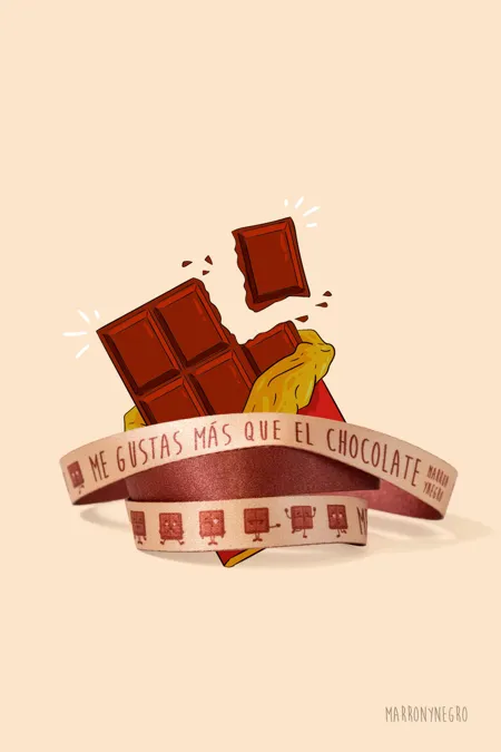 Producto: Pulsera Me Gustas Más que el Chocolate - Marronynegro
